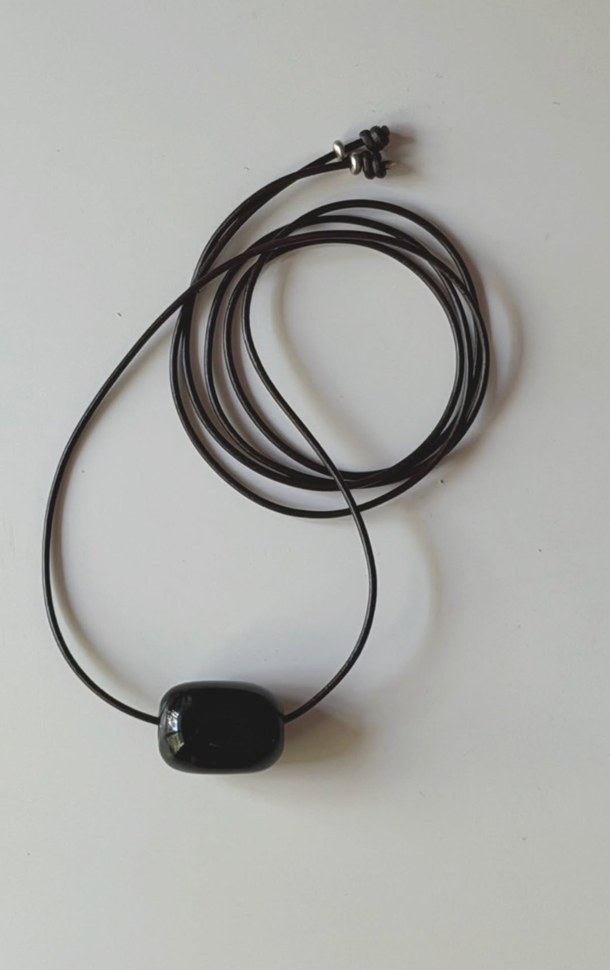 Cube Pendant In obsidian