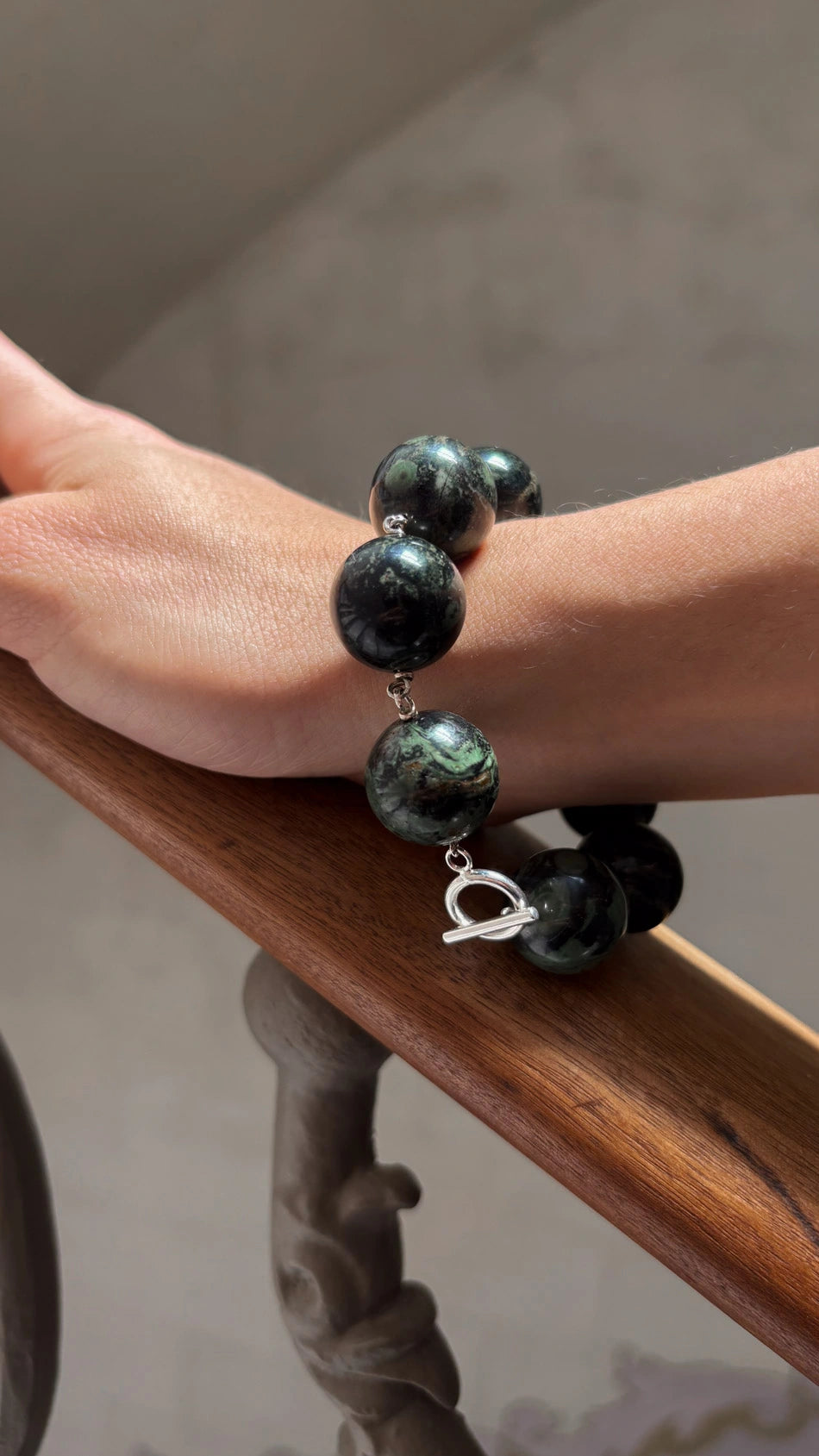 Spheres Bracelet Jaspe Cocodrilo