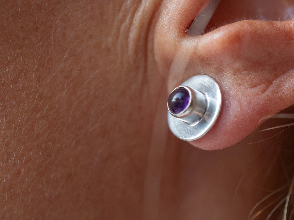 curved Amethyst earrings