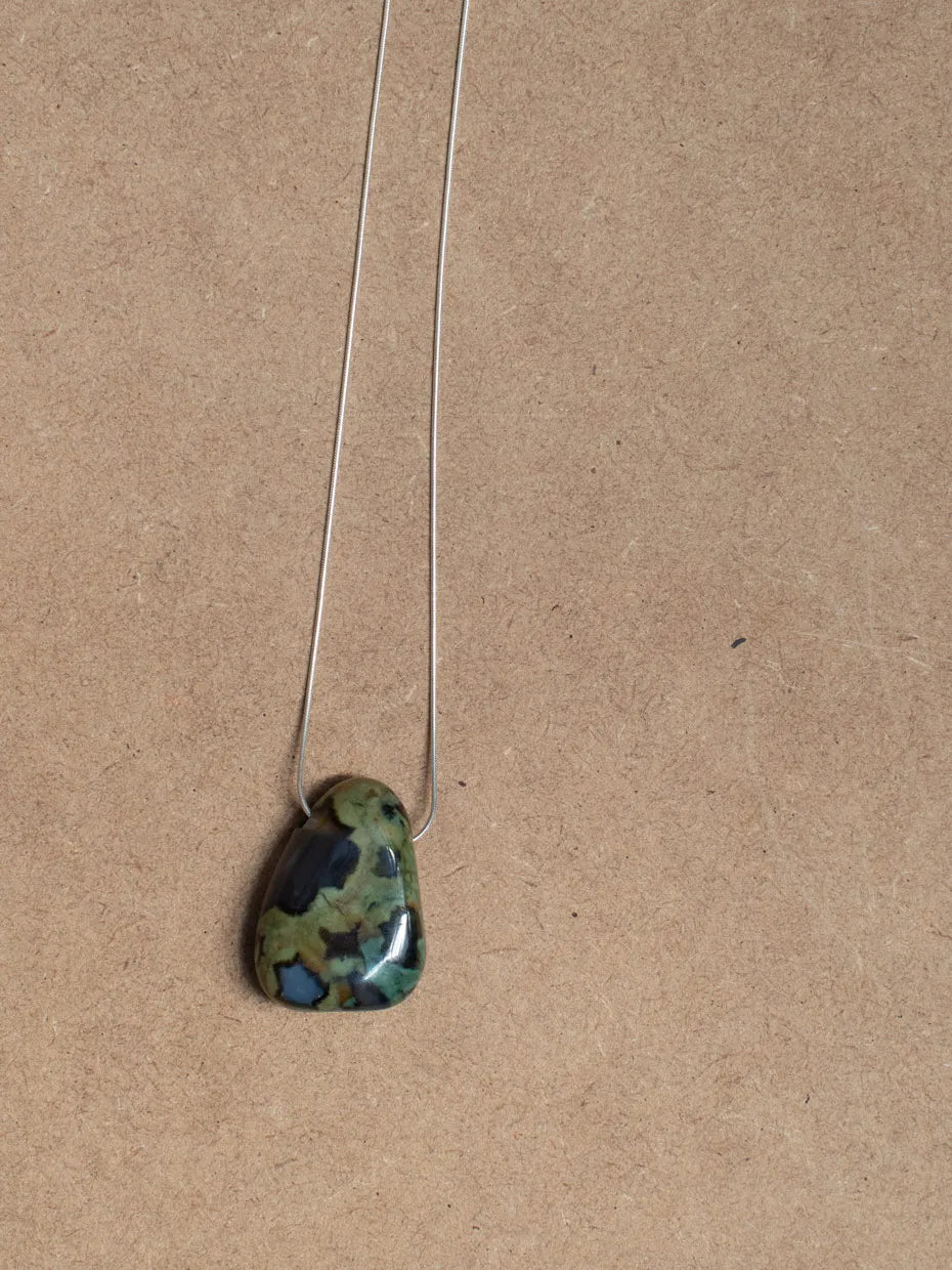 Daily Pear Pendant Jungle Jasper