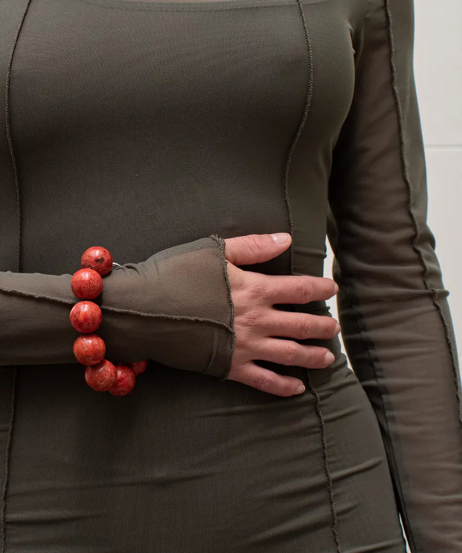 Big Spheres Bracelet Fossil Coral