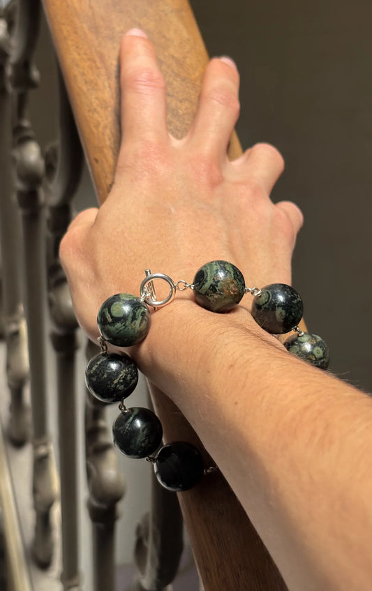 Spheres Bracelet Jaspe Cocodrilo