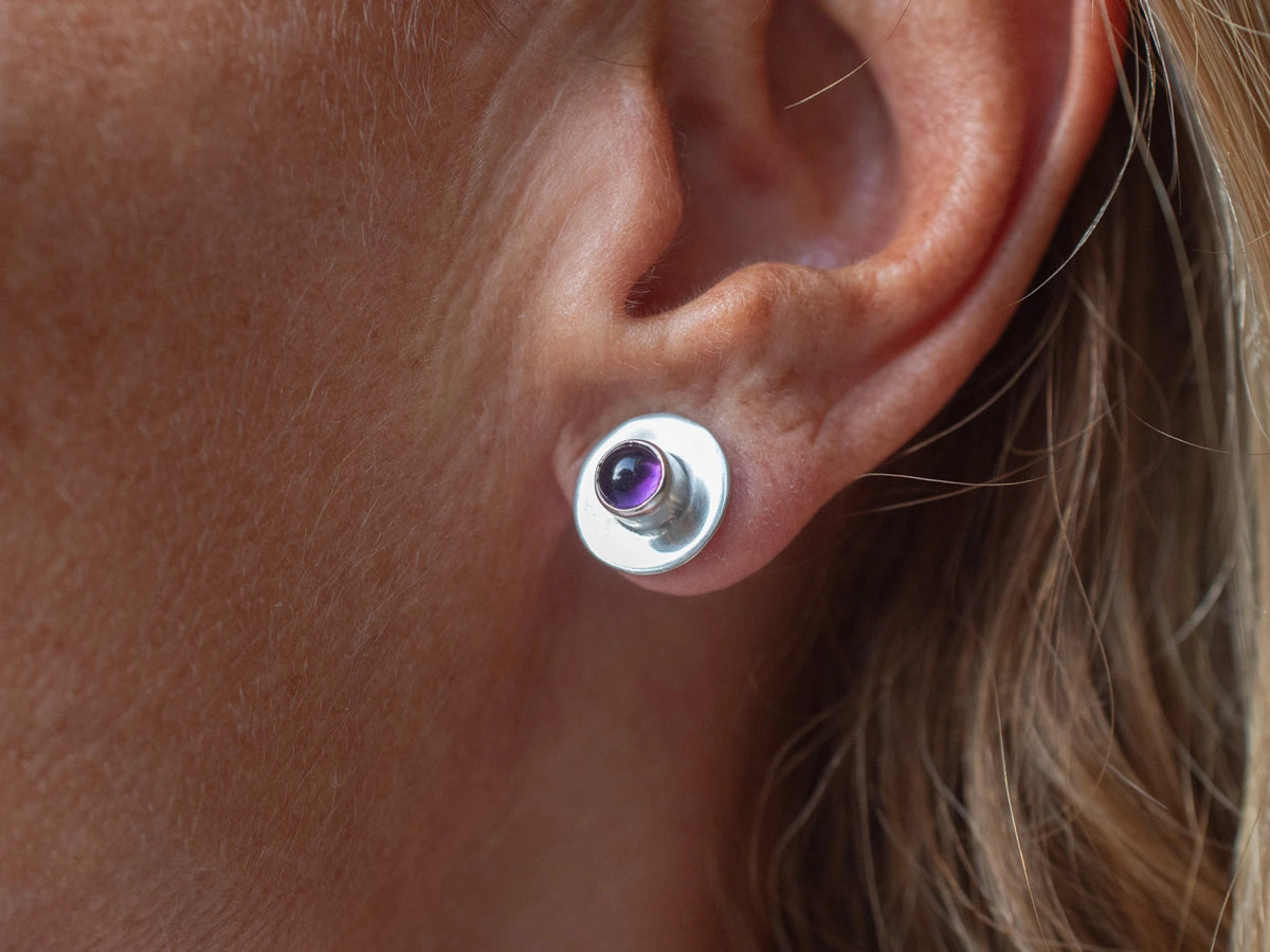 curved Amethyst earrings