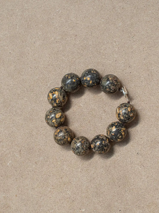Spheres Bracelet Jaspe Leopardo Negro