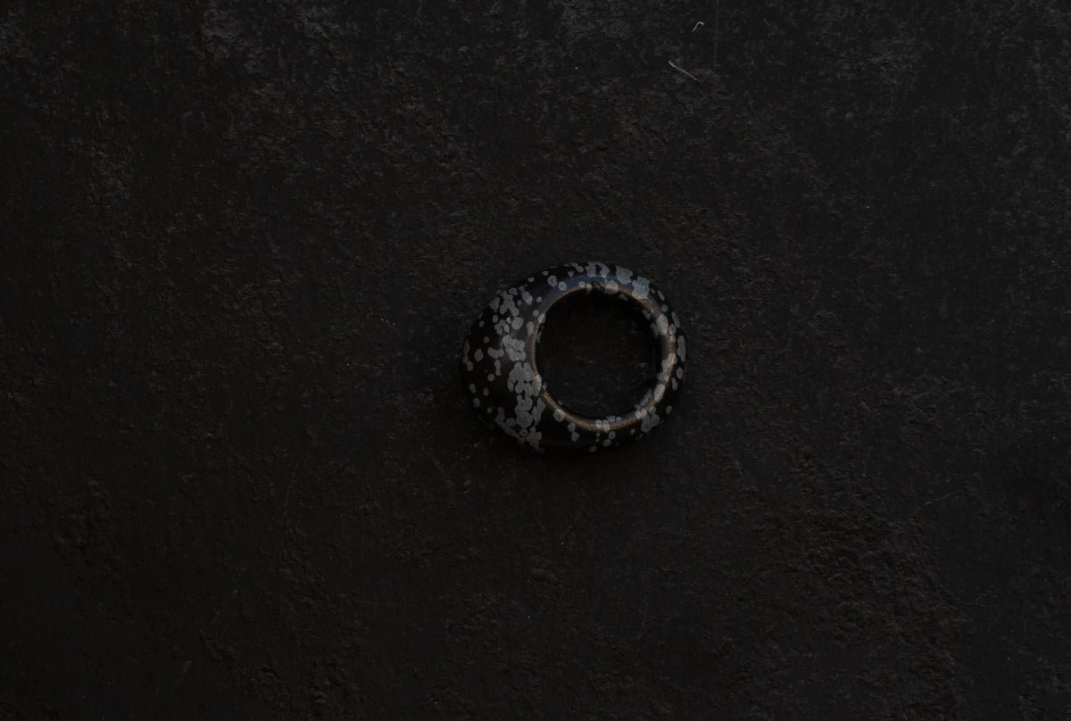 Snowflake Obsidian Donut Ring