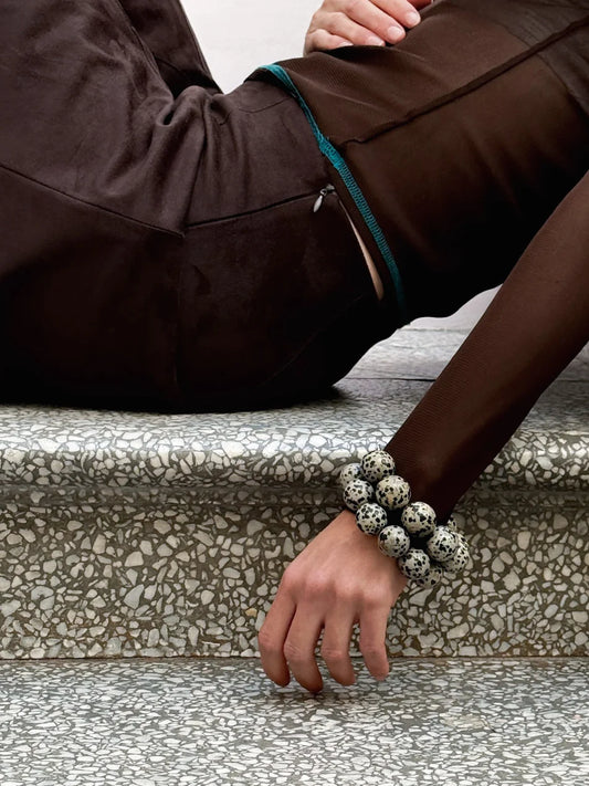 Big Spheres Bracelet Jaspe Dalmata