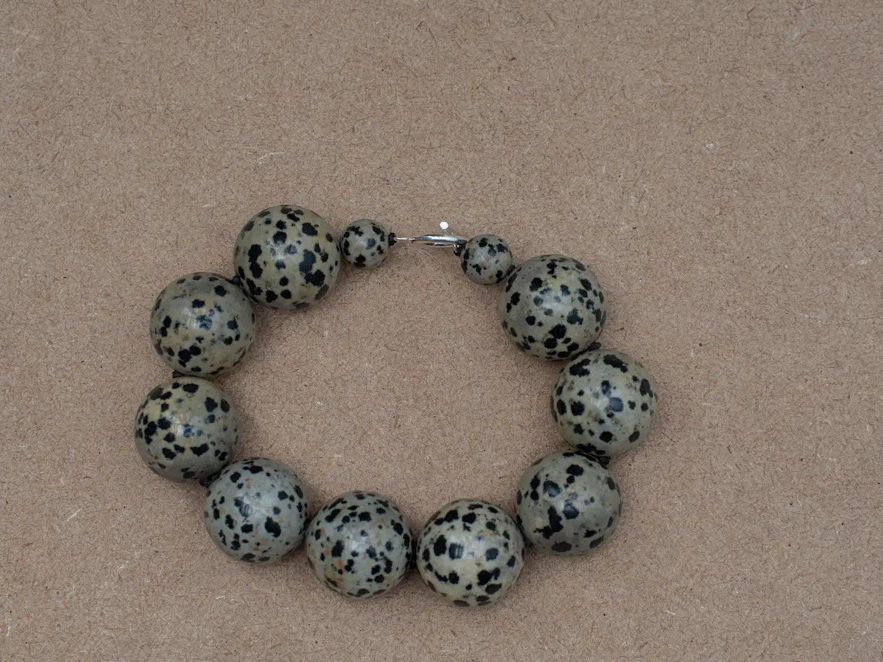 Big Spheres Bracelet Jaspe Dalmata