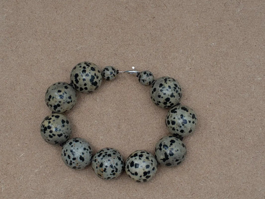 Big Spheres Bracelet Jaspe Dalmata
